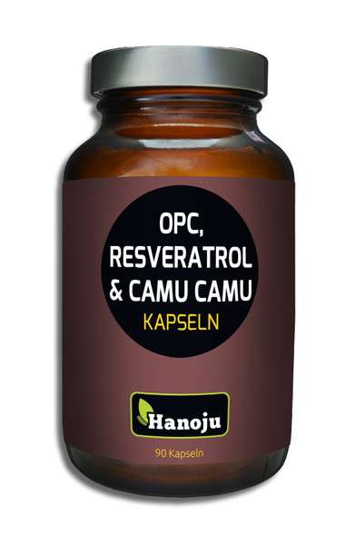 Hanoju OPC + Resveratrol + Biologische Camu Camu 500 mg, 90 capsules